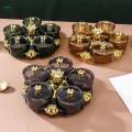 Divided Serving Tray Portable Decorative Appetizer Tray Rotatable Snack Platter for Cakes Cookies.
