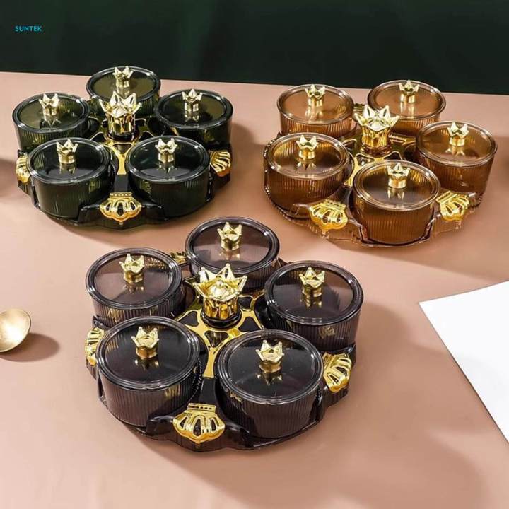 Divided%20Serving%20Tray%20Portable%20Decorative%20Appetizer%20Tray%20Rotatable%20Snack%20Platter%20for%20Cakes%20Cookies%20-%20Image%204