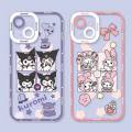 Cute Kuromi Cinnamoroll Melody For Samsung Galaxy Note 10 Lite A81 10 Plus 20 Ultra J4 J6 Plud J2 J7 Prime G530 M23 A72 A73 Cellphone Case Soft Cover Angel Eyes Crystal Square TPU Silicone Clear Lens Protection Shockproof. 
