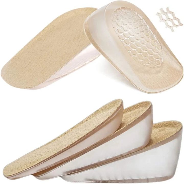 Gel Silicone Height Increase Insole Invisible Heel Lift Inserts Elastic