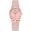 Elegant Classic Petal Pattern Luxury Leather Strap Ladies Quartz Watch Women Wristwatch Bracelet Wrist.