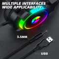 Gaming Headset 7.1 Stereo Surround Bass Headphones RGB Active Noise Reduction Earphones Game Headphone With Microphone For PC. 