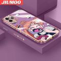 JIUMOO For IPhone 11 Pro Max Case Cartoon Cute Eat Girl New Design Side Design Phone Cases Pattern Luxury Plating Casing Full Cover Camera Shockproof Protection SoftCases. 