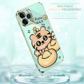 Hontinga for Samsung A52S 5G Back Cover Luxury 6D Plating Cartoon Get Rich Side Pattern Caese Soft Silicone Square Phone Cases.