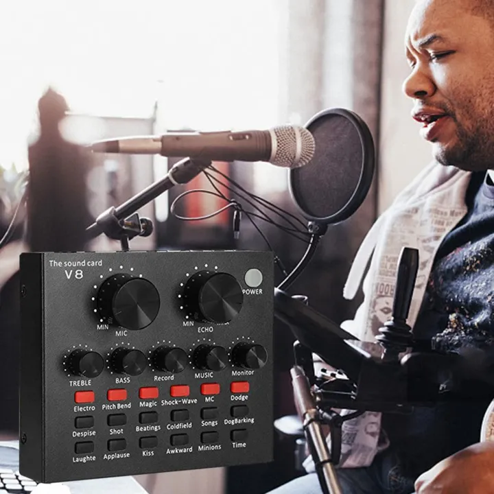V8%20Multifunctional%20Live%20Sound%20Card%20USB%20Audio%20Interface%20Intelligent%20Volume%20Adjustable%20Audio%20Mixer%20Sound%20Card%20for%20Recording%20Hosting%20Speech%20-%20Image%204