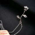 Women Elegant Rose Flower Pendant Chain Necklace Jewelry Valentines Day Gift.