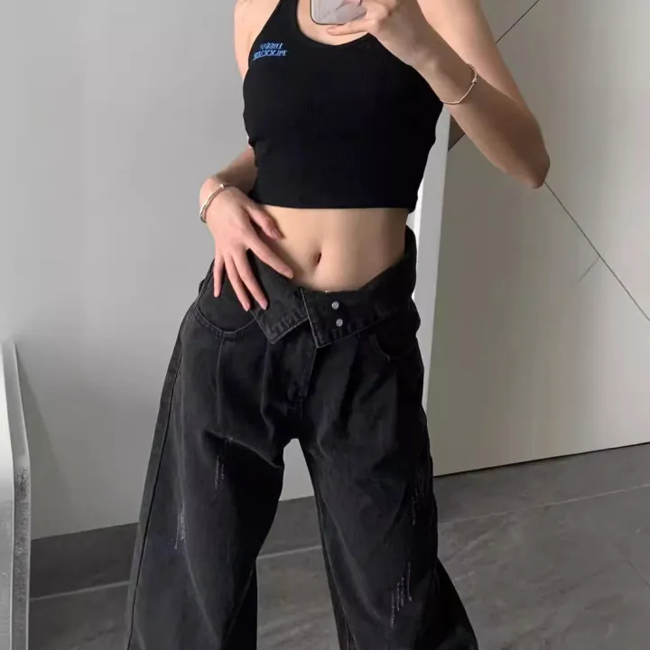 American%20ins%20retro%20wash%20black%20jeans%20women's%20early%20spring%20hot%20girl%20design%20sense%20loose%20and%20thin%20straight-leg%20wide-leg%20pants%20-%20Image%203