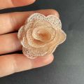 5PCS/4CM 3d Sequin Flowers Lace Appliques Sew On Patches,Small Rose Fabric Embroidery Sewing Supplies For Dress,Clothing,Shoe.
