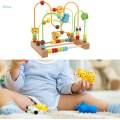 Wooden Bead Maze Toy Animals Math Ages 3+ for Kids Boy Girl Gift Wooden Educational Circle Toy.