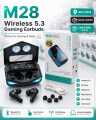 M28 TWS Bluetooth 5.1 Gaming Headset Dual Mode Wireless Earphones Sports Stereo Sound Low Latency LED Digital Display Smart Touch Earphone.