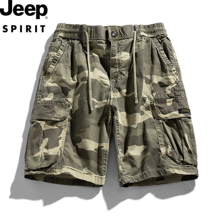 JEEPJeep Men's Fifth Pants Summer Shorts Men's Thin Breathable Tooling Half Pants Outdoor Fishing Multi-Pocket Fashion