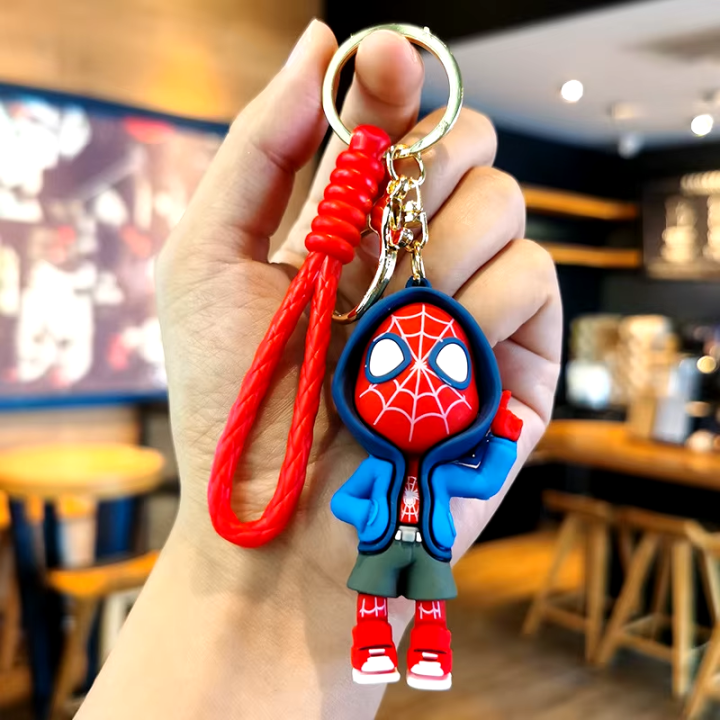 Marvel Spider Man Keychain Bag Keyring Pendant Birthday Gifts Cute Doll Pendant Action Figures Avengers