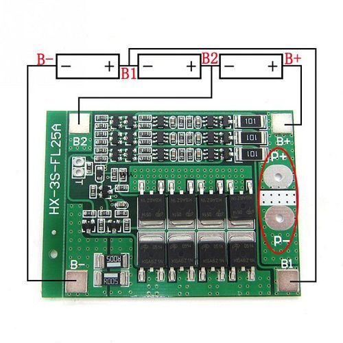 BMS 3S 12V 25A Battery Protection Boards For Li-ion Lithium Battery BMS Protection Circuit board 12v bms module