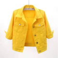 Women Denim Jacket Spring Autumn Short Coat Pink Jean Jackets Casual Tops Purple Yellow Purple Blue Loose Tops Lady Outerwear.