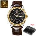 POEDAGAR 615L Men's Leather Quartz Watch - Water Resistant Business Luxury Fashion Wristwatch - Watch For Men - Watch. 