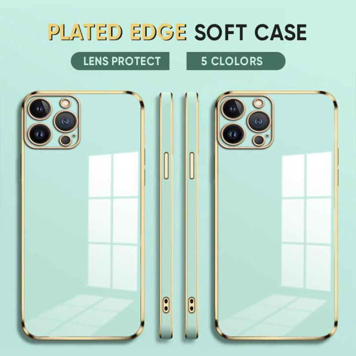 Luxury 6D Plating Case for iPhone 12 Pro Soft Silicone Square