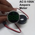AMP Meter 22mm 100A Digital Ampere Meter Panel Mount 22mm Round Panel Ampere Meter AC 01-100A LED Digital Display Amp Meter Indicator Light With Current Transformer CT Measuring & Levelling. 