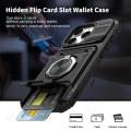 Case For iPhone 16 15 14 13 12 11 Pro Max XS XR 8 7 Plus Magnetirelaxc Rotated Ring Kickstand Heavy Duty Drop Protection Wallet Cover. 