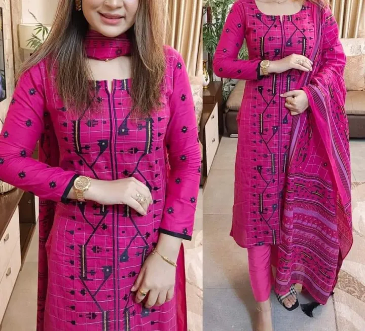 Unstitched%20High%20Quality%20Skin%20Print%20Cotton%20Three%20Piece%20Set%20for%20Women%20Fashionable,%20Comfortable,%20Stylish,%20New%20Collection%20-%20Image%202
