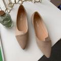 35-40 Leather Shoes Splice Color Shoe Ballerina Slip on Shoes Women Flats 2020 Fashion Pointed Toe Ballet Footwear Buty Damskie. 