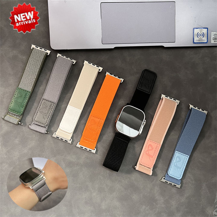 Nylon Velcro strap for Apple Watch Band Ultra 49mm 44mm 45mm 42mm