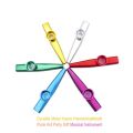 【Best value for money】 Fashion Silver Children Kids Aluminum Kazoo Flute 5 Pcs Diaphragm Harmonica Metal. 