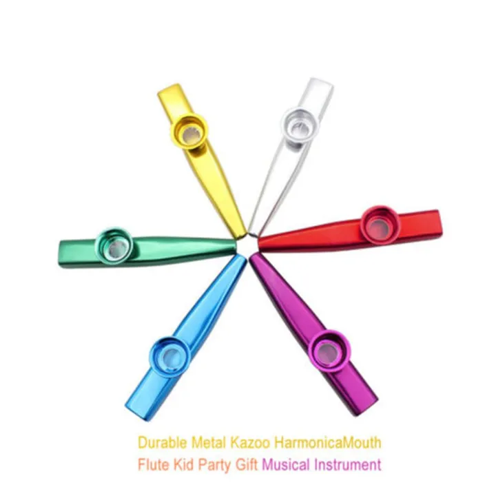 %E3%80%90Best%20value%20for%20money%E3%80%91%20Fashion%20Silver%20Children%20Kids%20Aluminum%20Kazoo%20Flute%205%20Pcs%20Diaphragm%20Harmonica%20Metal%20-%20Image%203