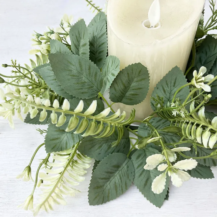 GC%2025CM%20Wedding%20Candle%20Rings%20Artificial%20Greenery%20Wreath%20Wedding%20For%20Pillars%20Farmhouse%20Wedding%20Table%20Party%20Home%20Decor%20-%20Image%205
