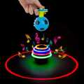 LED Light Up Flashing Spinning Music Gyro Spinner Football Toy. 