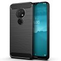 Nokia 7.2 Carbon Fiber Camera Protection Black Color Soft Mobile Back Cover  For Nokia 7.2. 