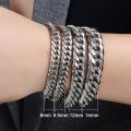 HNSP-Thick Stainless Steel Bracelet for Men, Hand Chain, Punk Male Bracelets, Jewelry Accessories, Gift, 8mm-14mm Wide.