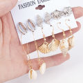 【Beiver Jewelry Store 】7 Style Seashell Earrings Set For Women Starfish Shell Cowrie Earrings Summer Jewelry Pendientes Cortos.