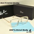 New Men Fashion Eyeglasses Best Reading glasses Classic New Design Transparent glass Best Premium Quality Man Endgame Cutout White -Eyeglass Glass Latest Trends Eye Glass Frame Unisex.