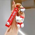 Kawaii Sanrio Hello Kitty Keychain Cartoon Doll Cute Kitty Pvc Key Chain Soft Rubber Car Key Ring Women Bag Pendant Girl Gift.