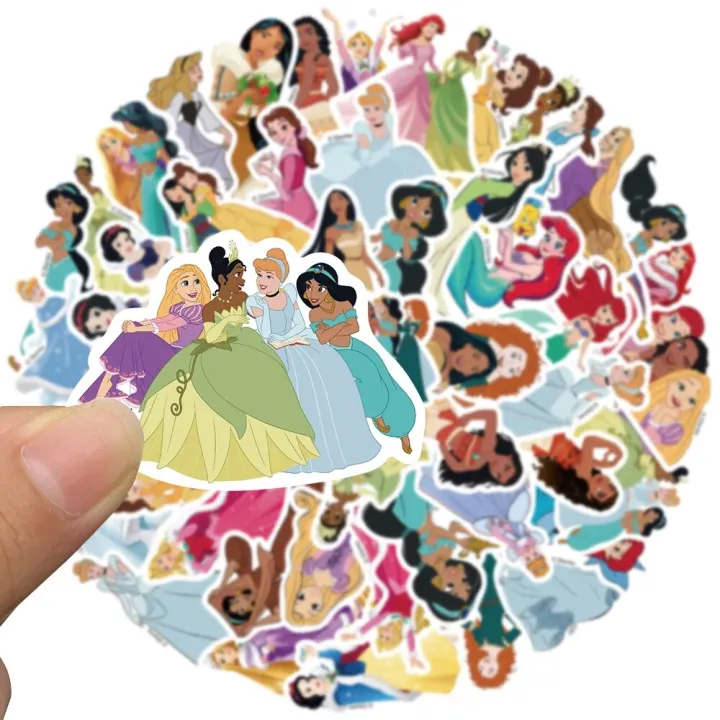 52PCS%20Disney%20Cartoon%20Cute%20Princess%20Stickers%20Aesthetic%20Decal%20Decoration%20Laptop%20Motorcycle%20Luggage%20Car%20Sticker%20for%20Girl%20Kid%20-%20Image%204