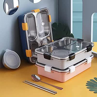 Leak-Proof Stainless Steel Lunch Box For Adults And Kids - Convenient Tiffin Box With Spoon For School And Office Lunches