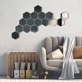 Acrylic Mirror Wall Sticker Rectangular Self Adhesive Wall Sticker Room Decor(12.6X11X6.3cm).