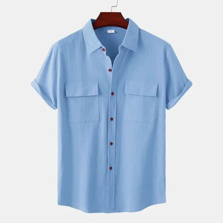 Cotton%20Linen%20Solid%20White%20Shirts%20for%20Men%20Summer%20Double%20Pocket%20Short%20Sleeve%20Casual%20Shirt%20Mens%20Business%20Holiday%20Breathable%20Camisas%20-%20Image%204