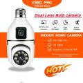 Dual Lens Bulb V380 PRO WIFI IP Camera Night Vision Two-way Voice Home WIFI IP Security Camera. 