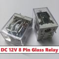12V Thin Pin DC 12V 8 Thin Pin 10A 250VAC Glass Relay LY2 LY2NJ JQX-13F DC12V Coil Power Relay Electromagnetic Relay 8 Pins DPDT 2NO 2NC DC-12V Relay Switches.
