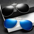 Polarized Sunglasses Lens clip on glasses Night Vision Yellow Aviation Metail Frame Women Men Sun Glasses with Clips Unise-x Clip. 