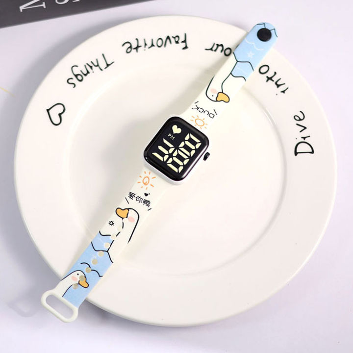 Duck White - Children's Classic Digital Square Watch