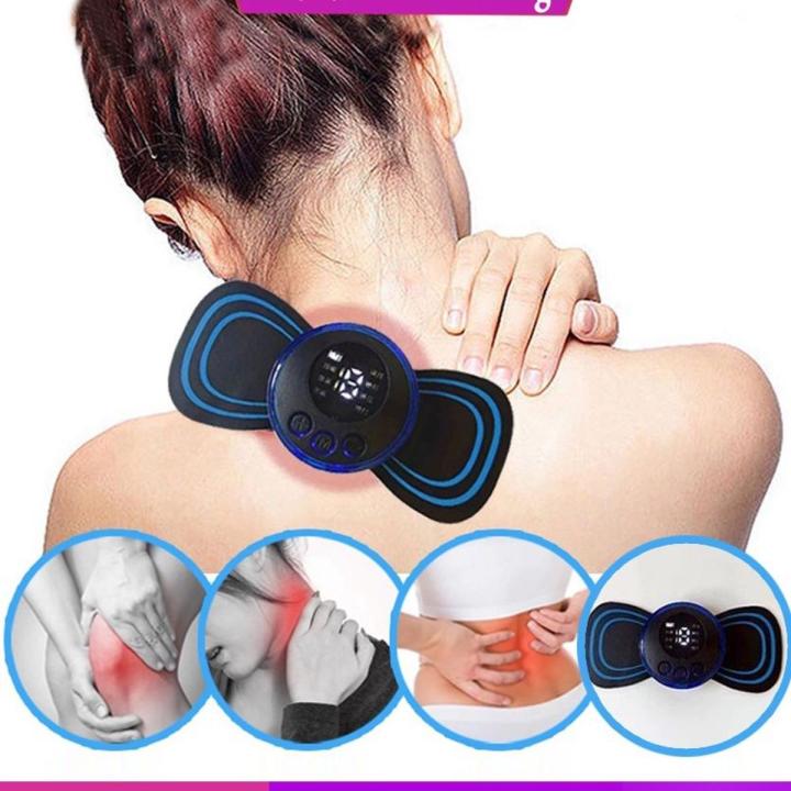 New Portable Mini Electric Neck Massager Back Body Portable With USB Charging Cable, EMS Electric Pulse Neck Massager Cervical Massage Patch Back Sticker Muscle Stimulator Portable Relief Pain Relax Massager - NR Mart-2024