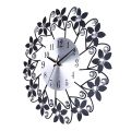 3D Wall Clock,Round Leaf Petals Metal Wall Clock, Dial With Arabic Numerals, Decorative Clock For Living Room, Bedroom, Office Space - galactic Black. 