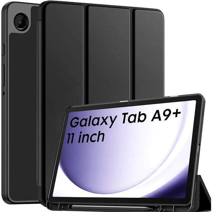 ProElite Cover for Samsung Galaxy Tab A9 Plus 11 inch case, Soft Flexible Flip Case Cover with S Pen Holder for Samsung Galaxy Tab A9+ 11 inch with Auto Sleep Wake [Recoil Series] - Black / Blue