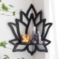 Lotus Crystal Corner Shelf Crystal Shelf Display Black Wooden Wall Shelves Essential Oil Shelf Witchy Decor Aesthetic Spiritual. 