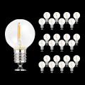 25PCS G40 1W LED String Lights Replacement Bulb E12 220V Warm White 2700K Glass LED Light Bulbs 360 Grad Beam Angle Non-Dimmable--Warm white 2700K--E12 220V-240V. 