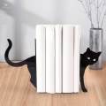 Decorative Bookends Black Cat Sculpture Book Stand for Shelves Desk Office. 