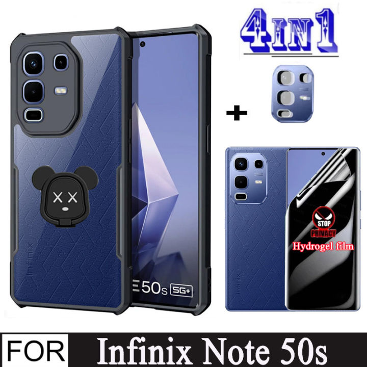 Infinix Note 50S Phone Case for Infinix Note 50 Pro Plus 50S 50X 5G 4G 4in1 Anti Spy Privacy Soft Hydrogel Film+Mobile phone holder
