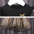 Girl's summer dress, Korean version, girl's cotton fluffy skirt, super immortal and foreign star mesh new princess skirt. 